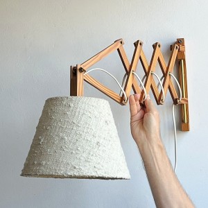 Rozkładany drewniany kinkiet lata 60/70