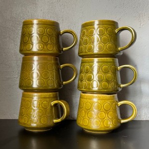 Zielone ceramiczne kubki W.Germany 6 szt.  