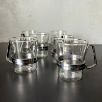 Filiżanki z metalowym uchem 120 ml komplet 6 szt  