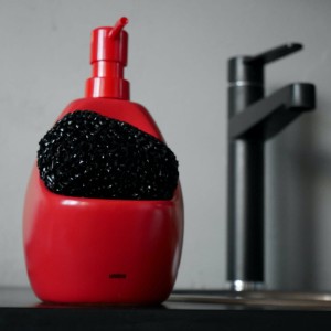 UMBRA Joey ceramiczny dozownik do płynu do mycia naczyń 740 ml,  czerwony