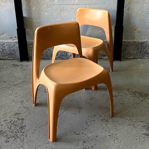 Komplet krzeseł z tworzywa, Design Fabricus, lata 70