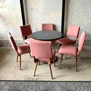 Krzesła tapicerowane w kolorze wrzosowym, komplet 4 szt. 