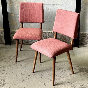 Krzesła tapicerowane w kolorze wrzosowym, komplet 2 szt. 