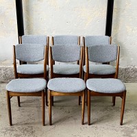 Polskie tapicerowane krzesła z lat 70, Fameg Radomsko