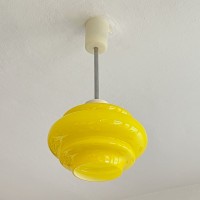 Żółta lampa sufitowa, lata 60/70