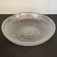 Szklana miska z prasowanego szkła,  patera - fi 32 cm