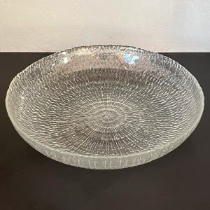 Szklana miska z prasowanego szkła,  patera - fi 32 cm