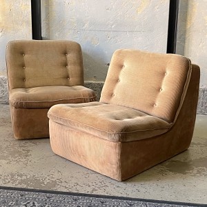Sztruksowe fotele sofa modułowa z lat 70.