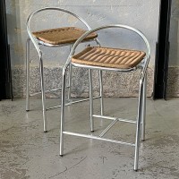 Hokery krzesła barowe z rattanowym siedziskiem