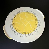 Ceramiczna patera na ciasto w geometryczny wzór