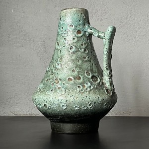 Zielony wazon z uchem Jopeko Keramik Fat Lava