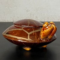  Szkatułka puzderko w kształcie żółwia  vintage 