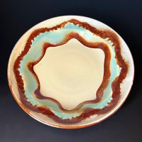 Ceramiczny szkliwiony talerz patera Ditmar Urbach  fi 30 cm  