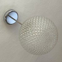 Szklana lampa kula w stylu space age lata 60.