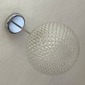 Szklana lampa kula w stylu space age lata 60.