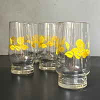 Szklanki vintage w słoneczniki 300 ml  5 szt.