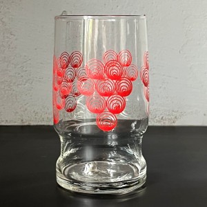 Szklanka vintage w czerwone pawie oczka 300 ml  