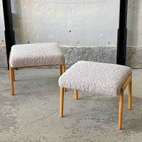 Tapicerowany podnóżek Ton, lata 70.