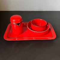 Czerwony półmisek patera vintage Thomas Scandic  