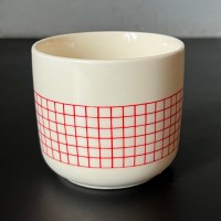 Filiżanka ceramiczna w czerwoną kratkę 150 ml    
