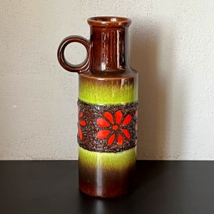 Wazon Scheurich Keramik Fat Lava z kwiatowym dekorem 