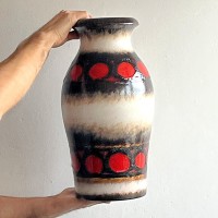 Wazon Scheurich Keramik Fat Lava z czerwonym akcentem 40 cm 