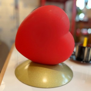 Szklana czerwona lampka Serce, IKEA lata 90. 