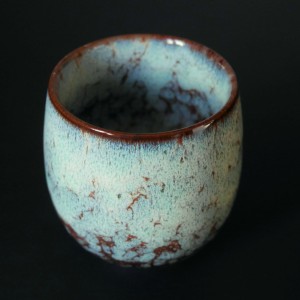 Filiżanka ceramiczna szkliwiona  180 ml  , błękitny