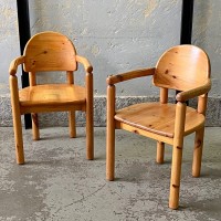 Krzesła sosnowe, fotele proj. Rainer Daumiller komplet 2 szt.