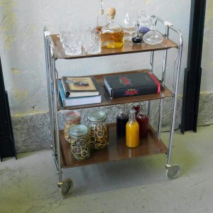 Stolik barek. Wózek barowy, lata 70.