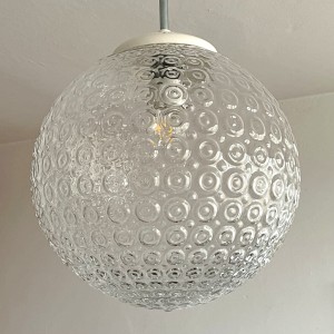 Szklana lampa kula w stylu space age lata 60.  