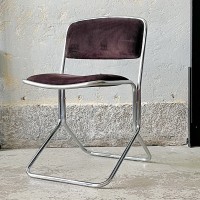 Tapicerowane  krzesło rurkowe w stylu Bauhaus,  lata  70. 