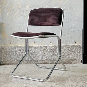 Tapicerowane  krzesło rurkowe w stylu Bauhaus,  lata  70. 