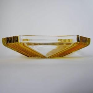 Patera z grubego szkła w stylu art deco